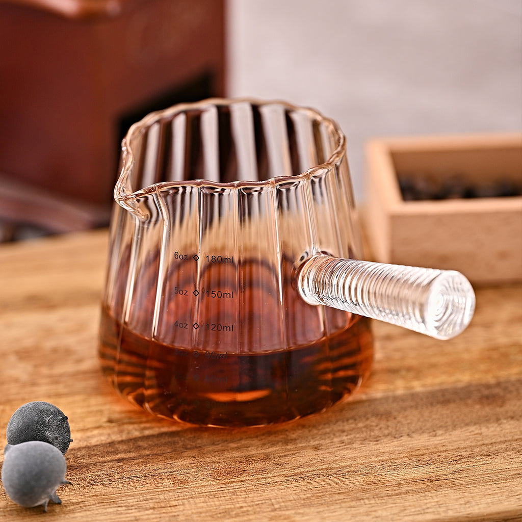 Glass milk pitcher