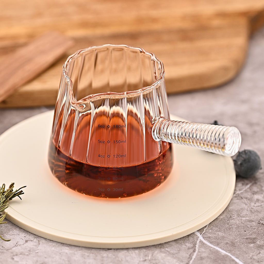 Glass milk pitcher