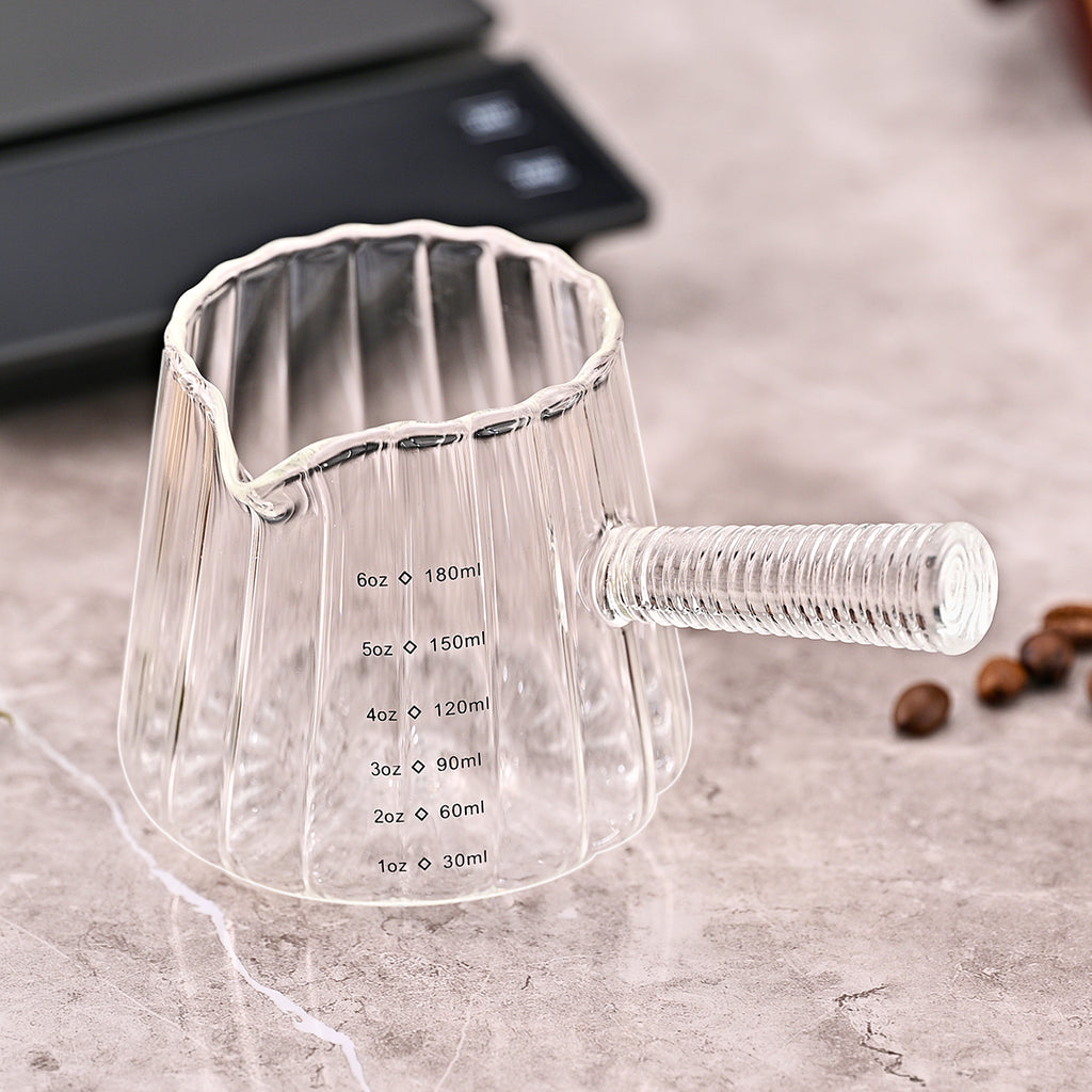 Glass milk pitcher